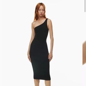 Aritzia One-shoulder knit midi dress 2XS